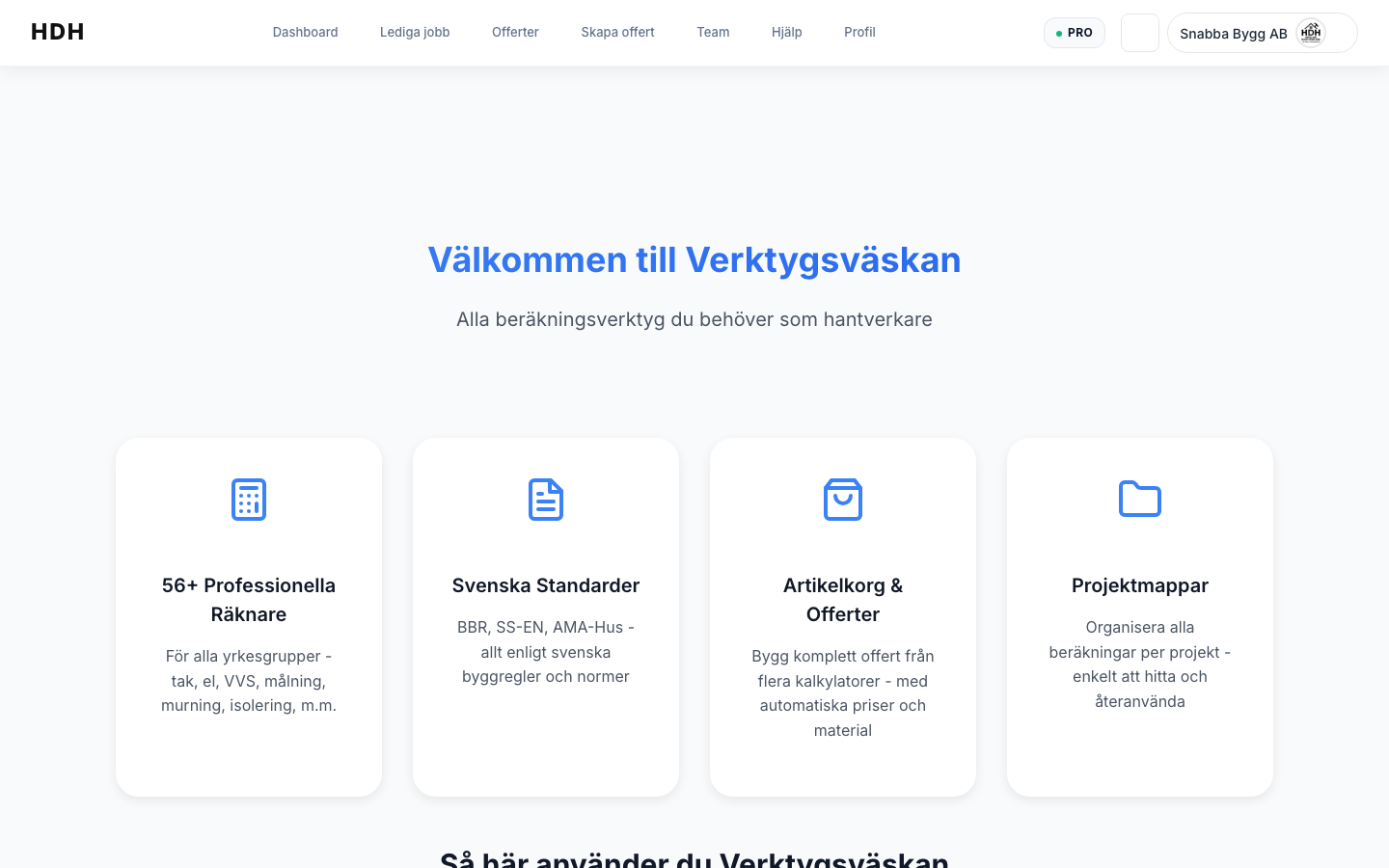 Verktygsväskan i företagsportalen